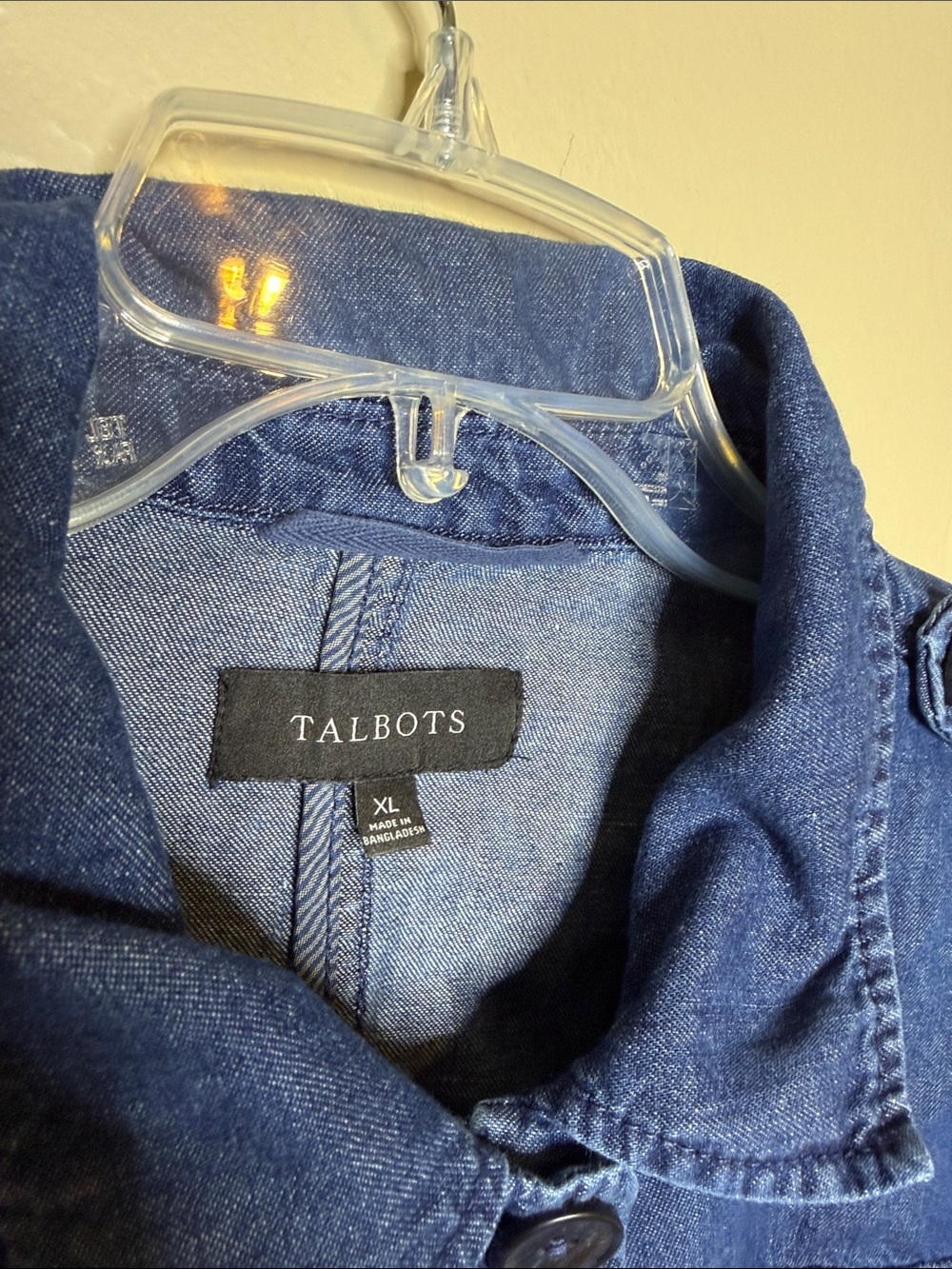 Talbots Dark Blue Denim Utility Jacket with Patch Pockets - Picture 3 of 8
